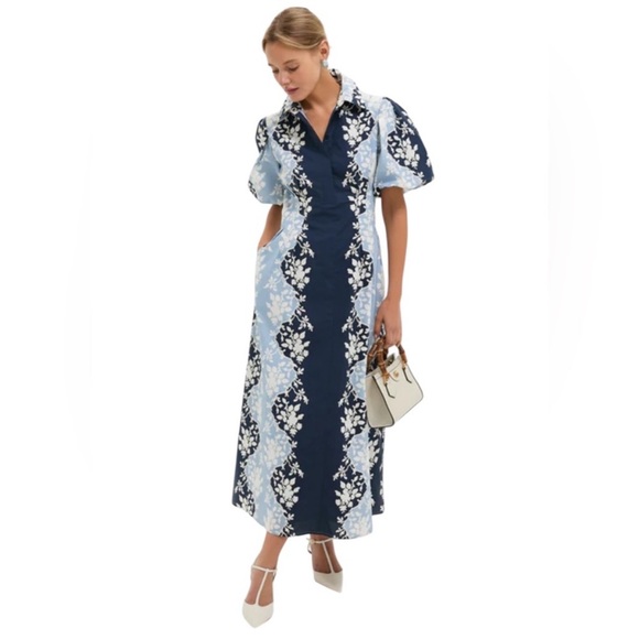 Tuckernuck Delaney Dress - blue fog floral. S. NWT. - Picture 1 of 9